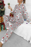 Lutaotie Christmas Printed Hooded Loungewear Jumpsuit