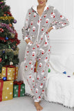 Lutaotie Christmas Printed Hooded Loungewear Jumpsuit