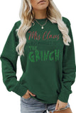 Lutaotie Glitter Mrs Claus Printed Cotton Sweatshirt