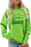 Lutaotie Glitter Mrs Claus Printed Cotton Sweatshirt