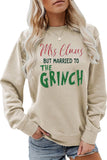 Lutaotie Glitter Mrs Claus Printed Cotton Sweatshirt