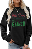 Lutaotie Glitter Mrs Claus Printed Cotton Sweatshirt