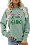 Lutaotie Glitter Mrs Claus Printed Cotton Sweatshirt