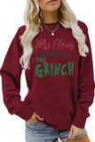 Lutaotie Glitter Mrs Claus Printed Cotton Sweatshirt