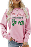 Lutaotie Glitter Mrs Claus Printed Cotton Sweatshirt