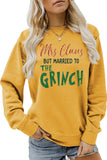 Lutaotie Glitter Mrs Claus Printed Cotton Sweatshirt