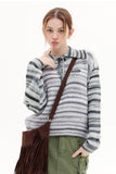 Lutaotie Gradient Striped Tie-Front Sweater