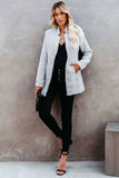 Lutaotie Heather Grey Pocketed Coat