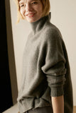 Lutaotie Turtleneck Side Split Wool Sweater