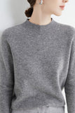 Lutaotie Mock Neck Solid Color Wool Sweater