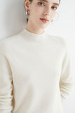 Lutaotie Mock Neck Solid Color Wool Sweater