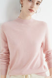 Lutaotie Mock Neck Solid Color Wool Sweater