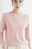 Lutaotie Mock Neck Solid Color Wool Sweater