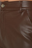 Lutaotie High Waist Wide Leg Leather Pants