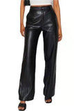 Lutaotie High Waist Wide Leg Leather Pants