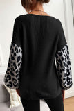 Lutaotie Leopard Print Patchwork Pullover Sweater