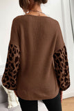 Lutaotie Leopard Print Patchwork Pullover Sweater