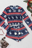 Lutaotie Christmas Long Sleeve Shorts Pajamas Set