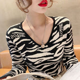 lutaotie Tiff Mock Neck Knit Tiger Sweater