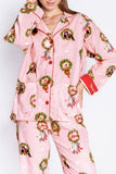 Lutaotie Pink Cat Graphic Cotton Loungewear