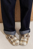 Lutaotie Plaid Plush Slip-on Slippers