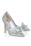 Lutaotie Pointed-toe Glitter Crystal High Heel