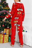 Lutaotie Christmas Printed Hooded Loungewear Jumpsuit