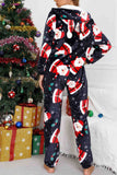 Lutaotie Christmas Printed Hooded Loungewear Jumpsuit