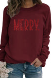 Lutaotie Sequin MERRY Print Sweatshirt