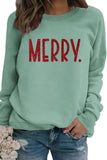 Lutaotie Sequin MERRY Print Sweatshirt