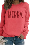 Lutaotie Sequin MERRY Print Sweatshirt