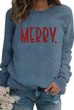 Lutaotie Sequin MERRY Print Sweatshirt