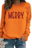 Lutaotie Sequin MERRY Print Sweatshirt