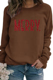 Lutaotie Sequin MERRY Print Sweatshirt