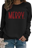 Lutaotie Sequin MERRY Print Sweatshirt