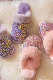 Lutaotie Sequin Plush Slippers