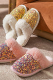 Lutaotie Sequin Plush Slippers