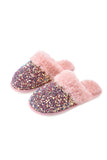 Lutaotie Sequin Plush Slippers