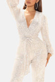 Lutaotie Sequin V Neck Strappy Jumpsuits