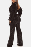 Lutaotie Sequin V Neck Strappy Jumpsuits