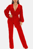 Lutaotie Sequin V Neck Strappy Jumpsuits