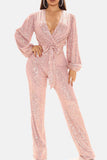 Lutaotie Sequin V Neck Strappy Jumpsuits