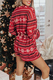 Lutaotie Snowflake Deer Cropped Sweater Shorts Set