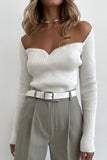 Lutaotie Square Neck Ribbed Knitted Tops