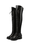 Lutaotie Strappy Leather Over The Knee Boots