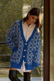 Lutaotie V Neck Geometric Pattern Cardigan