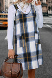 Lutaotie V Neck Plaid Tank Dress