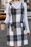 Lutaotie V Neck Plaid Tank Dress