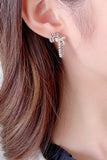 Lutaotie Zircon Bow Cane Earrings