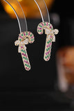 Lutaotie Zircon Bow Cane Earrings